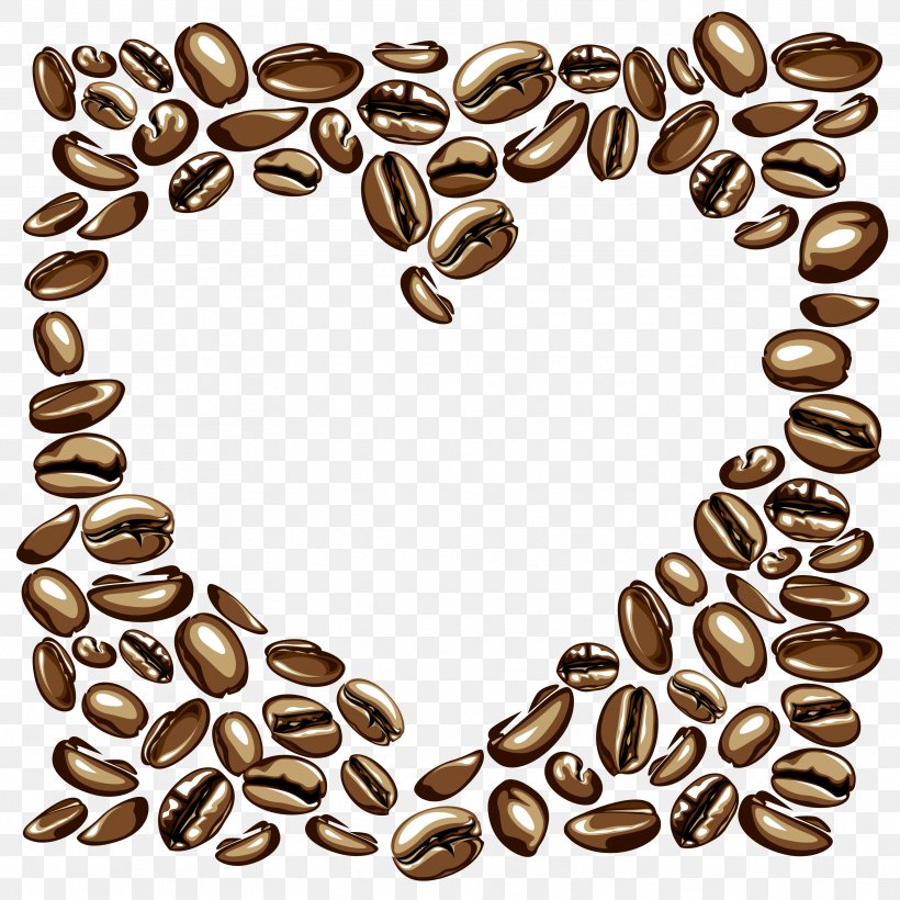 Vector Heart-shaped Peach Shade Coffee Beans, PNG, 3333x3333px, Coffee, Asian Palm Civet, Bean, Coffee Bean, Coffee Cup Download Free