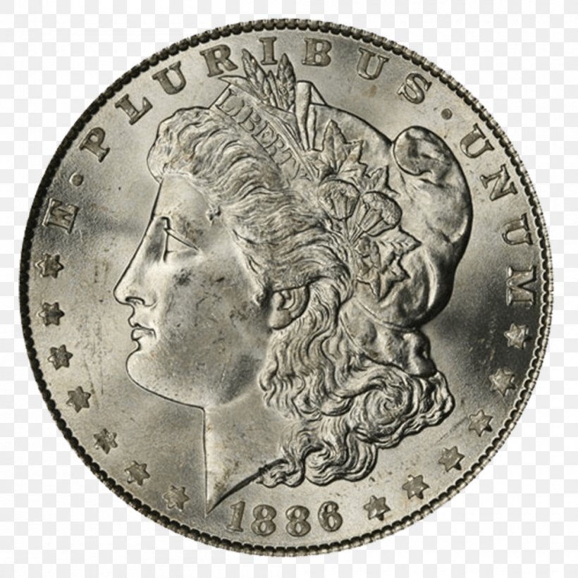 Dollar Coin Morgan Dollar United States Dollar Peace Dollar, PNG, 1000x1000px, Coin, Currency, Dollar Coin, Draped Bust Dollar, Money Download Free