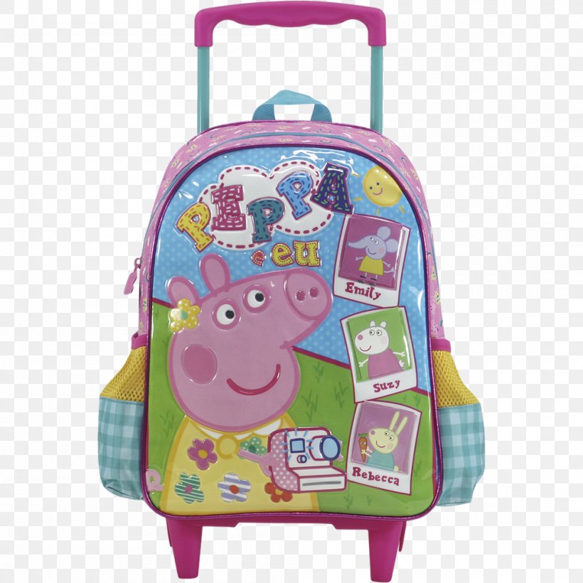 George Pig Backpack Suitcase Handbag Xeryus, PNG, 1000x1000px, George Pig, Backpack, Bag, Bolsa Feminina, Brazil Download Free