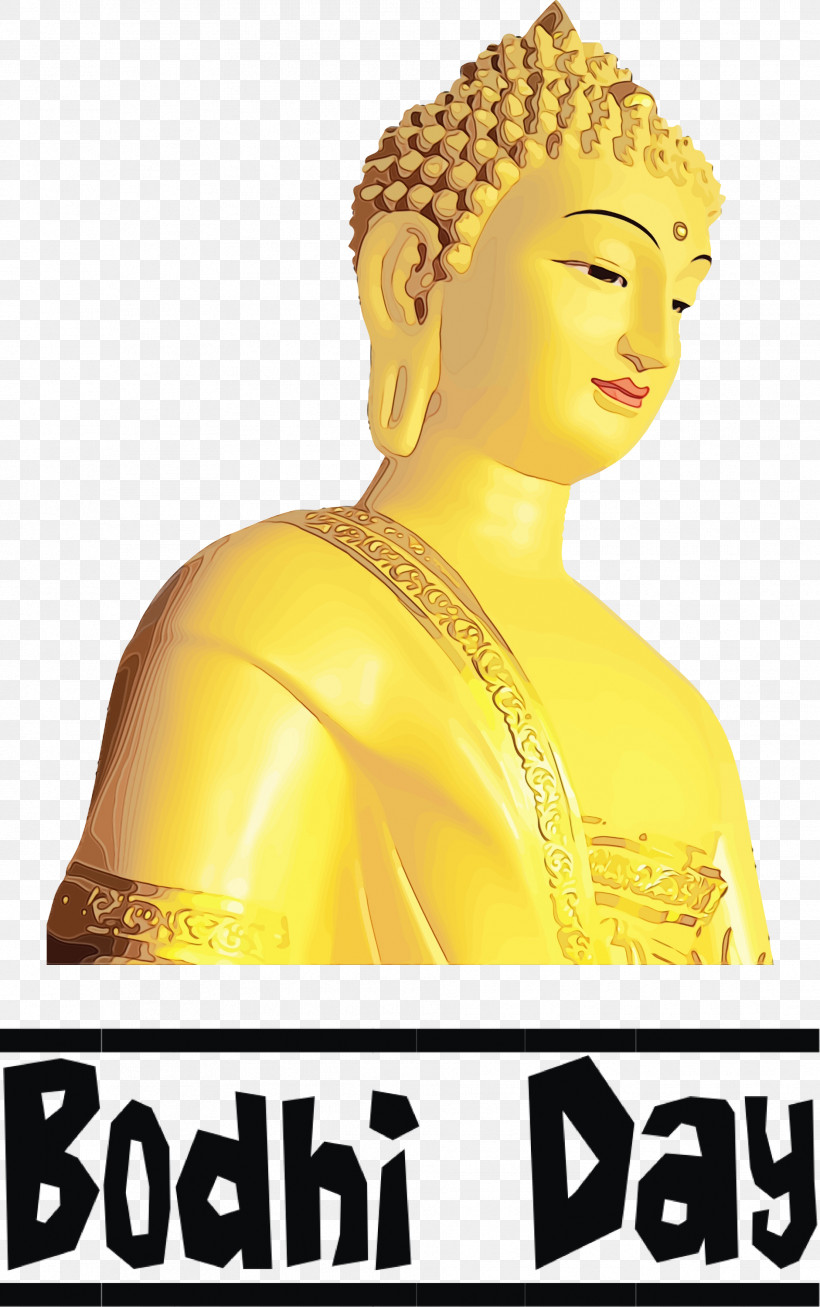 Yellow Statue Character Meter Gautama Buddha, PNG, 1881x3000px, Bodhi Day, Character, Gautama Buddha, Meter, Paint Download Free