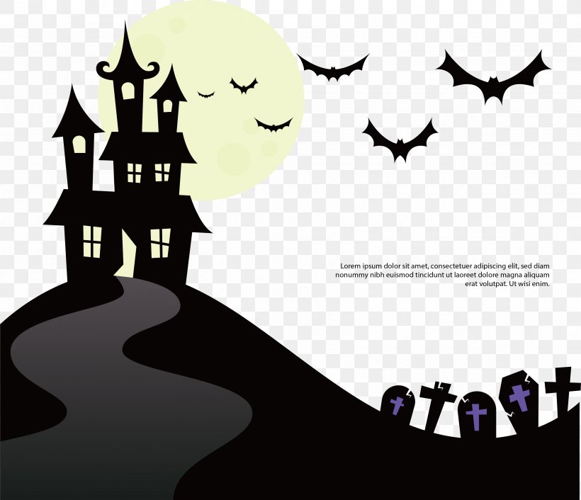 Halloween Party Euclidean Vector, PNG, 3334x2873px, Halloween, Black And White, Brand, Cartoon, Computer Download Free