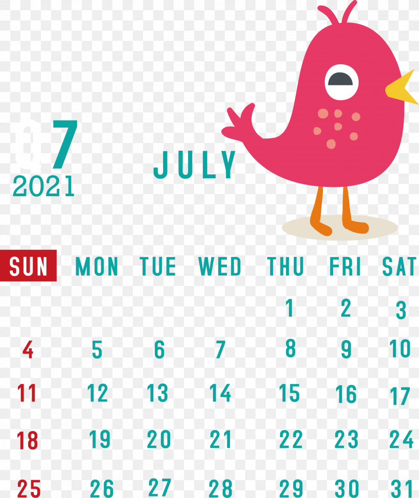 July 2021 Calendar July Calendar 2021 Calendar, PNG, 2521x3000px, 2021 Calendar, July Calendar, Android, Beak, Calendar System Download Free