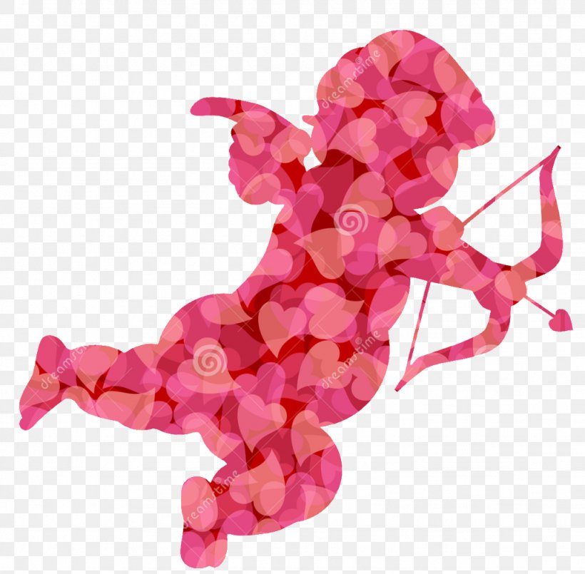 Valentine's Day Clip Art Illustration Cupid Image, PNG, 1024x1006px, Cupid, Drawing, Heart, Magenta, Petal Download Free