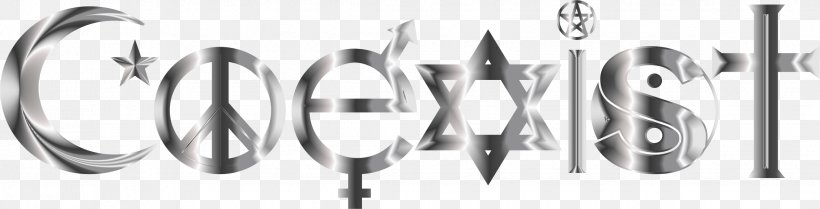 Coexist Free Content Clip Art, PNG, 2268x580px, Coexist, Black And White, Body Jewelry, Brand, Free Content Download Free