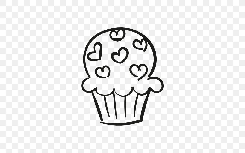 Cupcake Muffin Birthday Cake, PNG, 512x512px, Cupcake, Area, Birthday Cake, Black, Black And White Download Free