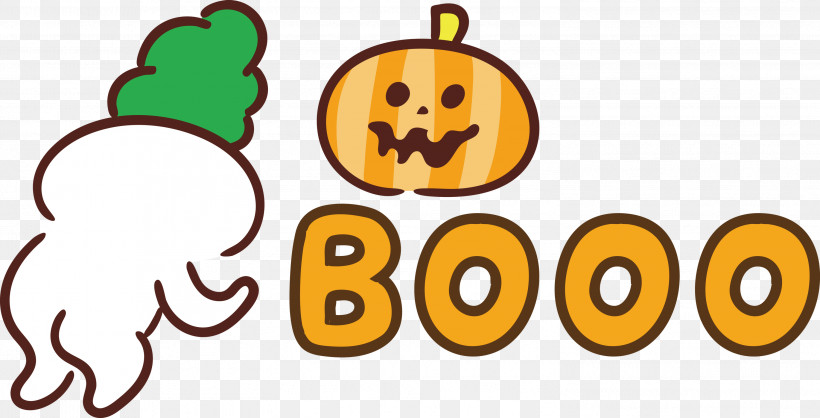 Booo Happy Halloween, PNG, 2999x1530px, Booo, Cartoon, Emoticon, Flower, Fruit Download Free