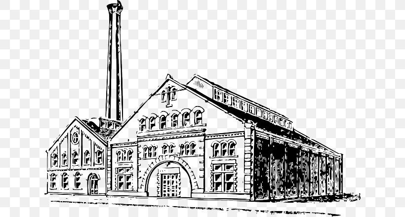 Factory Clip Art, PNG, 640x440px, Factory, Architecture, Black And White, Building, Drawing Download Free