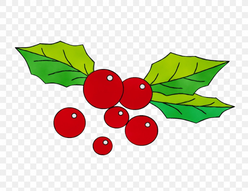 Holly, PNG, 1280x985px, Watercolor, Berry, Currant, Flower, Fruit Download Free