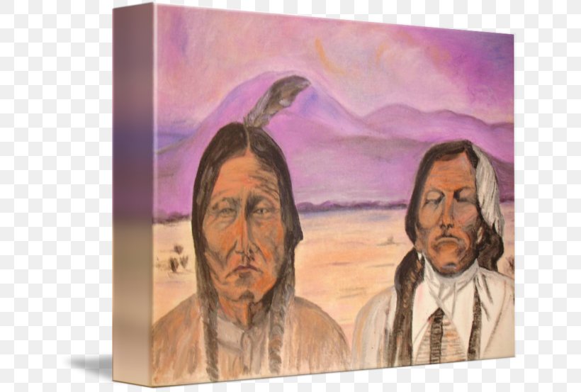 Marilyn O'Brien Chief Crazy Horse Portrait Gallery Wrap Canvas, PNG, 650x553px, Portrait, Art, Canvas, Cleveland Indians, Crazy Horse Download Free