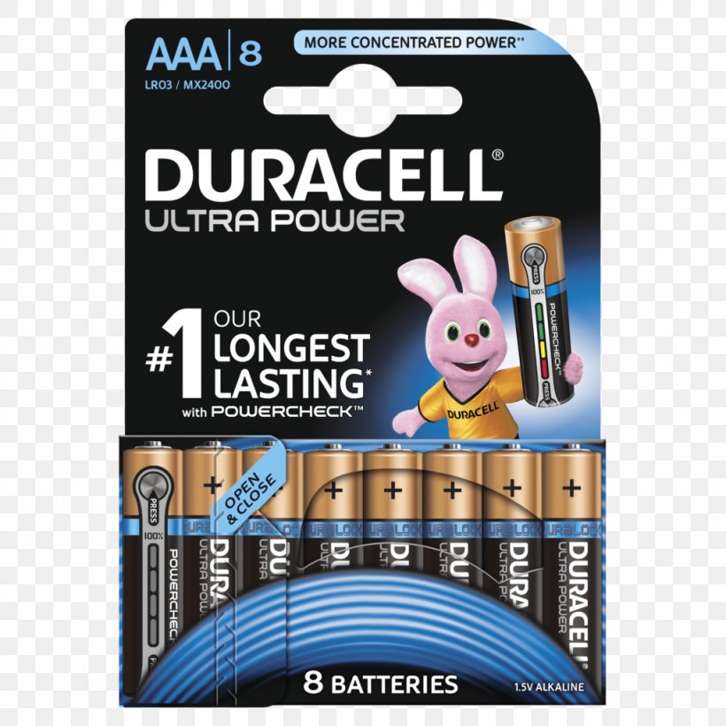 Duracell AAA Battery Alkaline Battery Electric Battery, PNG, 1024x1024px, Duracell, Aa Battery, Aaa Battery, Alkaline Battery, Ampere Hour Download Free