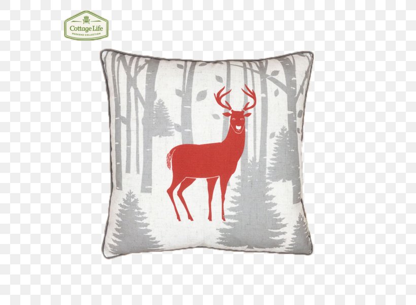 Reindeer Throw Pillows Cushion, PNG, 600x600px, Reindeer, Cushion, Deer, Pillow, Red Download Free