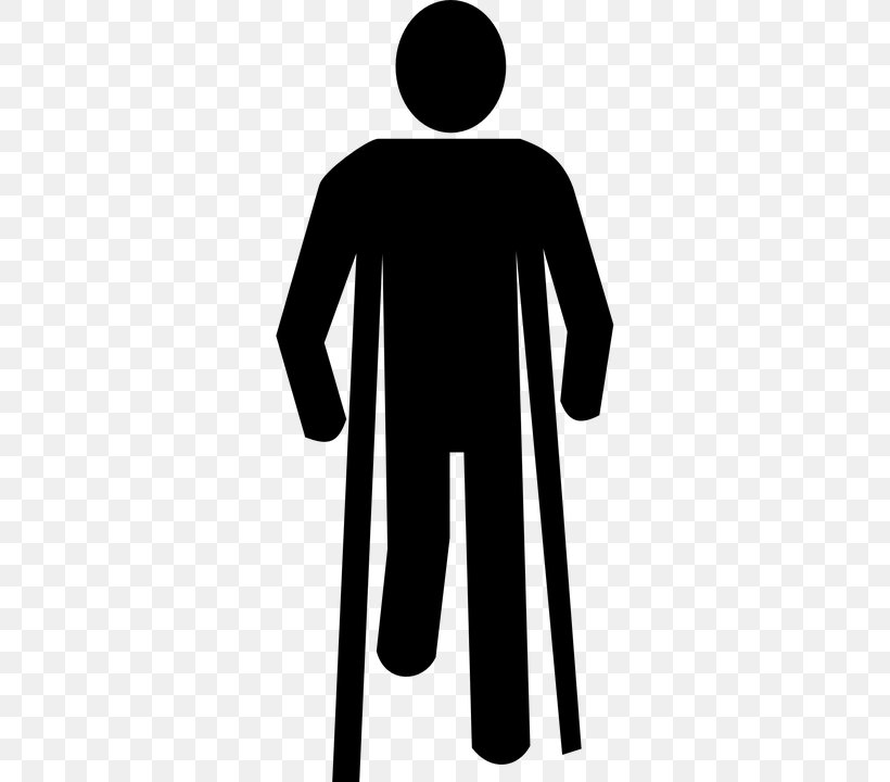 Crutch Clip Art, PNG, 360x720px, Crutch, Black, Black And White, Clothing, Disability Download Free
