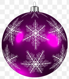 Beautiful Purple Christmas Ball Clip-Art Image - Christmas Ornament Clip Art PNG