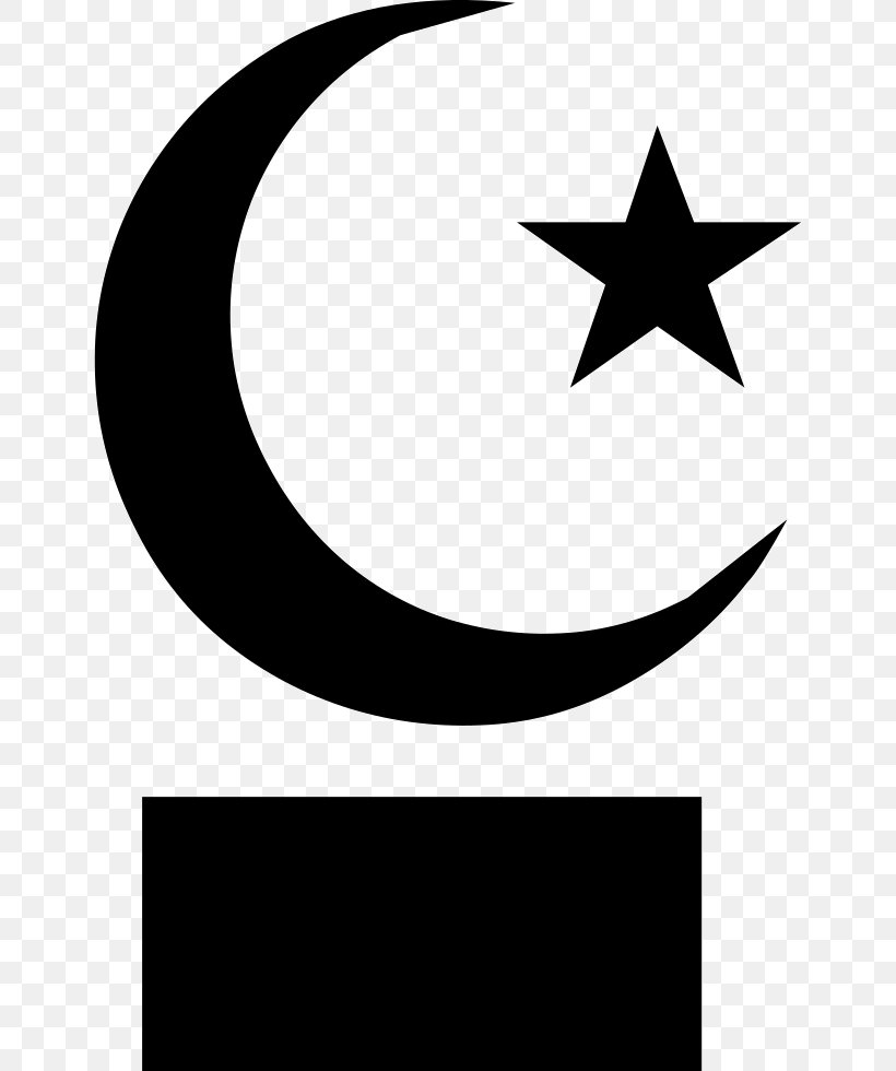 Star And Crescent Moon Symbols Of Islam Clip Art, PNG, 648x980px, Star And Crescent, Area, Artwork, Black, Black And White Download Free