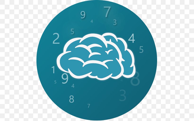 Quick Brain Mathematics, PNG, 512x512px, Left Vs Right Brain Training, Android, Aqua, Blue, Brain Download Free