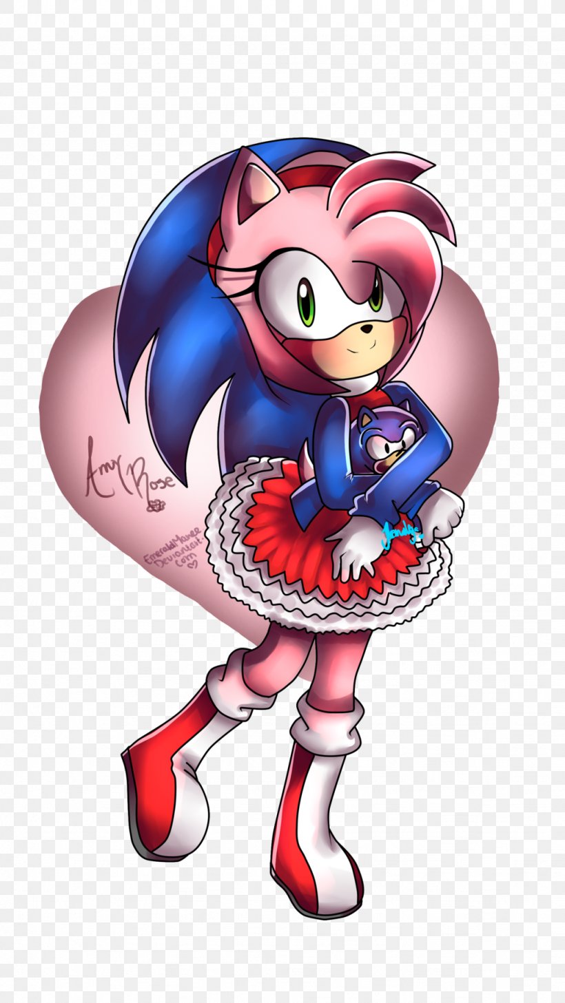 Sonic The Hedgehog Amy Rose Drawing Character Sega, PNG, 1024x1820px, Watercolor, Cartoon, Flower, Frame, Heart Download Free