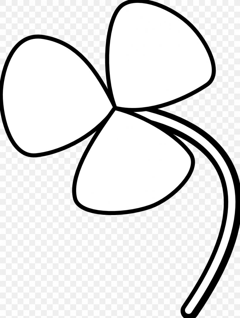 Four-leaf Clover Line Art Saint Patrick's Day Clip Art, PNG, 999x1325px, Fourleaf Clover, Area, Artwork, Black, Black And White Download Free