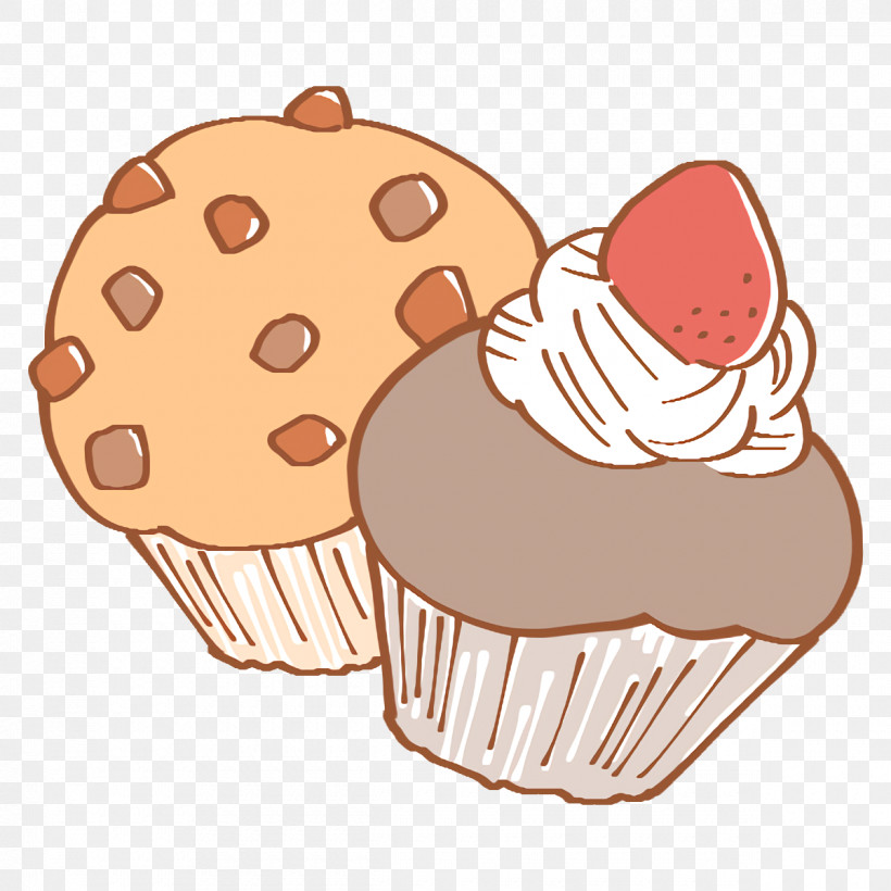 Muffin Cupcake Baking Cup Flavor Baking, PNG, 1200x1200px, Cartoon Breakfast, Baking, Baking Cup, Cupcake, Cute Breakfast Download Free