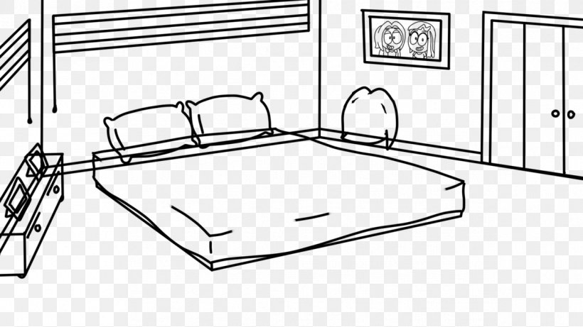 Bed Frame White Cartoon, PNG, 1191x670px, Bed Frame, Area, Bed, Black, Black And White Download Free