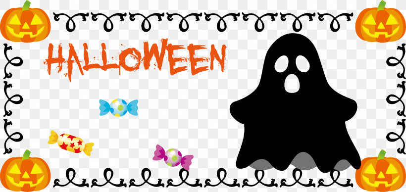 Happy Halloween Halloween, PNG, 3000x1422px, Happy Halloween, Biology, Cartoon, Geometry, Halloween Download Free