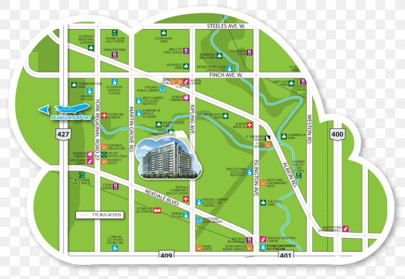 Map Collection Hwy 27 And Rexdale GO Transit Ontario Highway 427, PNG, 1071x740px, Map, Area, Go Transit, Grass, Hwy 27 And Rexdale Download Free