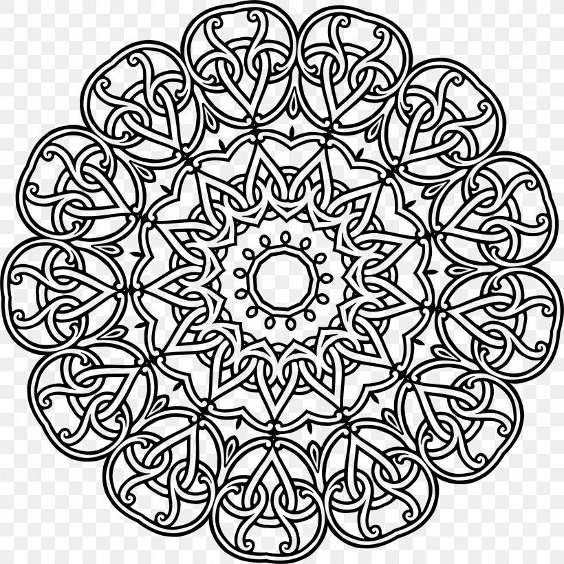 Symbol, PNG, 2368x2368px, Symbol, Black And White, Drawing, Floral Design, Flower Download Free