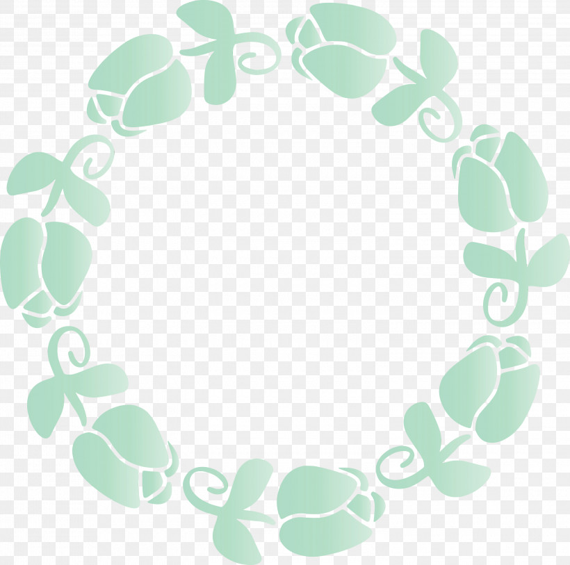 Green Leaf Turquoise Plant Circle, PNG, 3000x2975px, Tulip Frame, Circle, Easter Frame, Green, Leaf Download Free