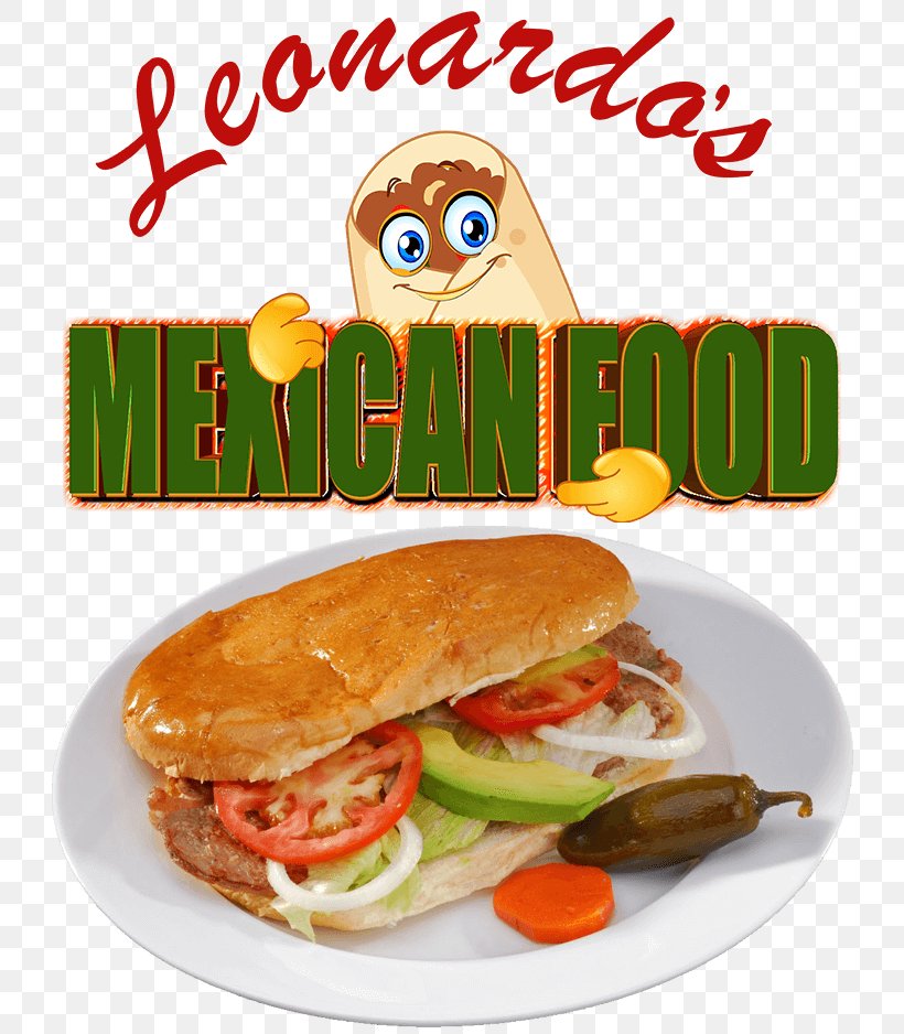 Mexican Cuisine Fast Food Take-out Breakfast Sandwich Leonardo's Mexican Food, PNG, 750x938px, Mexican Cuisine, American Food, Breakfast Sandwich, Cheeseburger, Cuisine Download Free