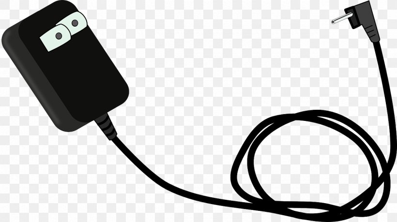 AC Adapter Clip Art Laptop Openclipart Image, PNG, 1280x718px, Ac Adapter, Adapter, Audio, Black And White, Cable Download Free