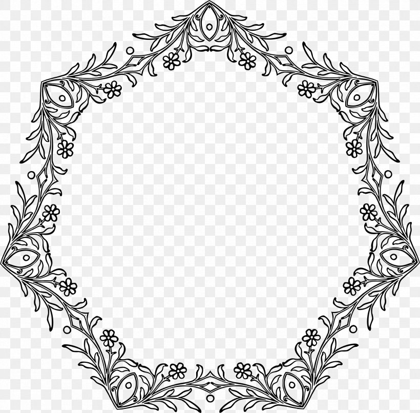 Clip Art, PNG, 2362x2322px, Picture Frames, Area, Black And White, Body Jewelry, Drawing Download Free