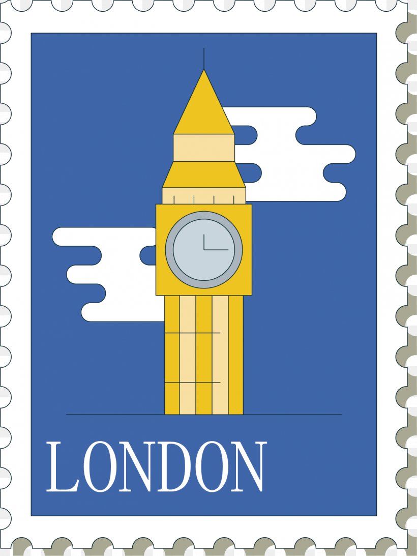 Big Ben Postage Stamp Euclidean Vector Rubber Stamp Drawing, PNG, 1350x1801px, Big Ben, Area, Cartoon, Collecting, Drawing Download Free