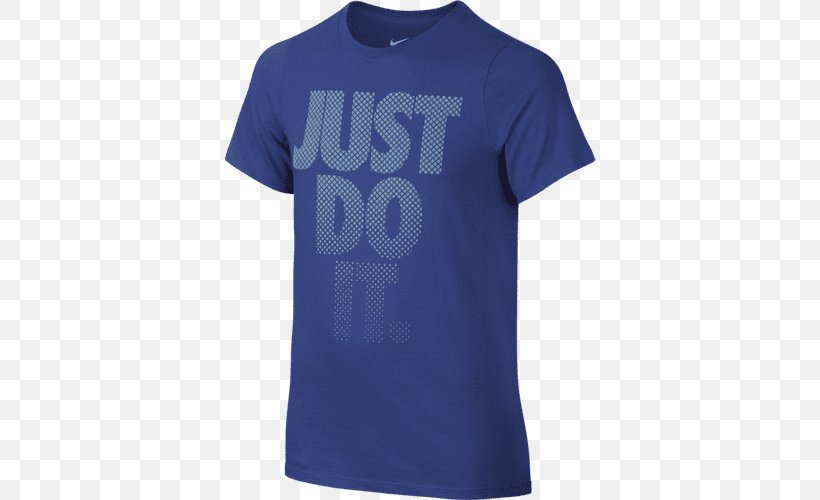 T-shirt Just Do It Nike Sleeve Adidas, PNG, 500x500px, Tshirt, Active Shirt, Adidas, Blue, Brand Download Free