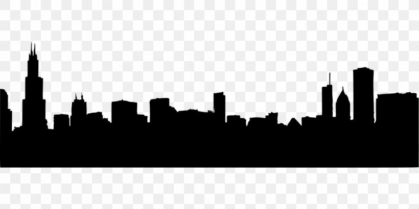Chicago Loop Flag Of Chicago Chicago Tower Skyline, PNG, 960x480px, Chicago Loop, Black And White, Business, Chicago, Chicago Metropolitan Area Download Free
