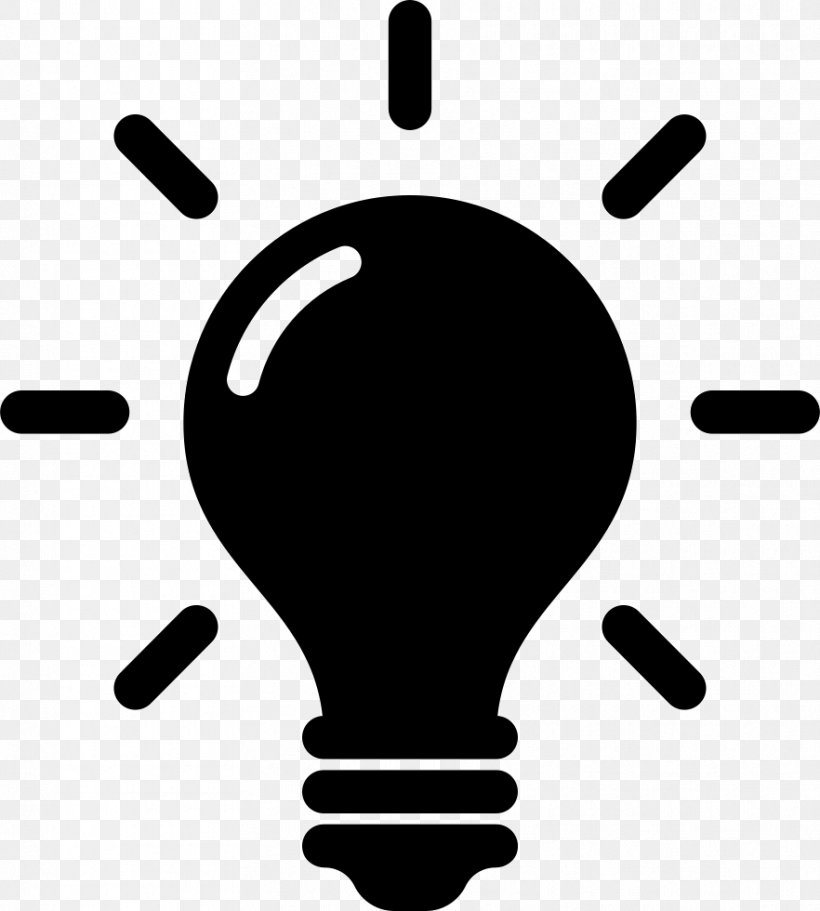 Incandescent Light Bulb Clip Art, PNG, 882x980px, Incandescent Light Bulb, Black, Black And White, Electric Light, Lamp Download Free