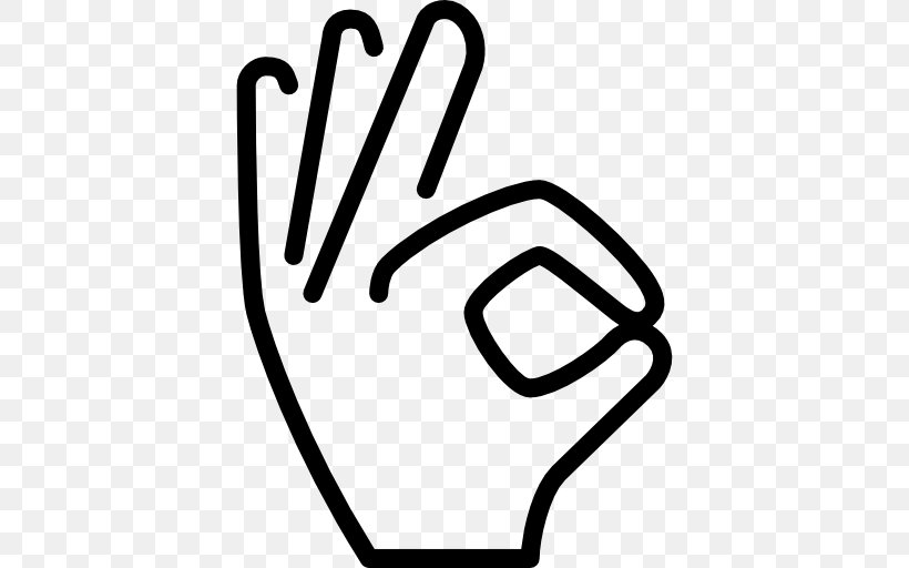 Gesture OK, PNG, 512x512px, Gesture, Area, Black And White, Brand, Finger Download Free