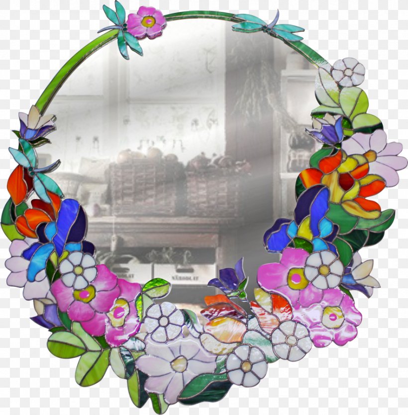 Stained Glass Floral Design Wreath Tiffany & Co., PNG, 883x900px, Stained Glass, Customer, Decor, Floral Design, Flower Download Free