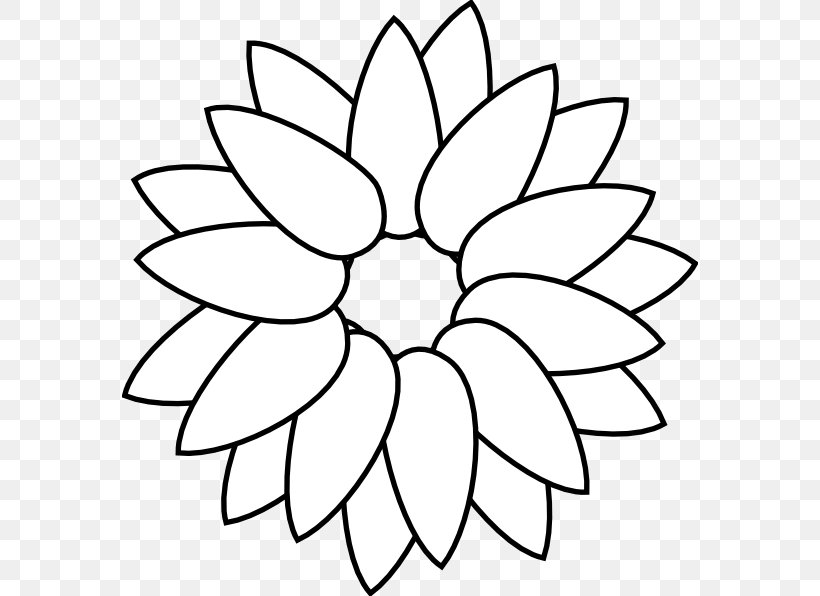 Common Sunflower Drawing Clip Art, PNG, 576x596px, Common Sunflower, Area, Black, Black And White, Color Download Free