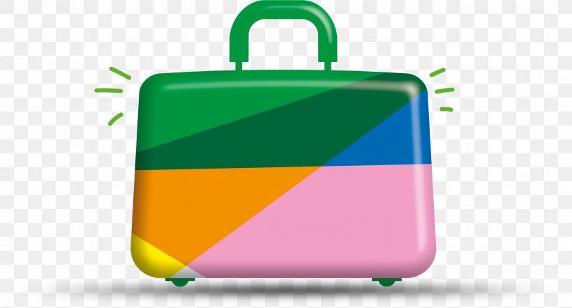 Rectangle Suitcase Bag Product Design, PNG, 3003x1620px, Rectangle, Bag, Baggage, Brand, Green Download Free
