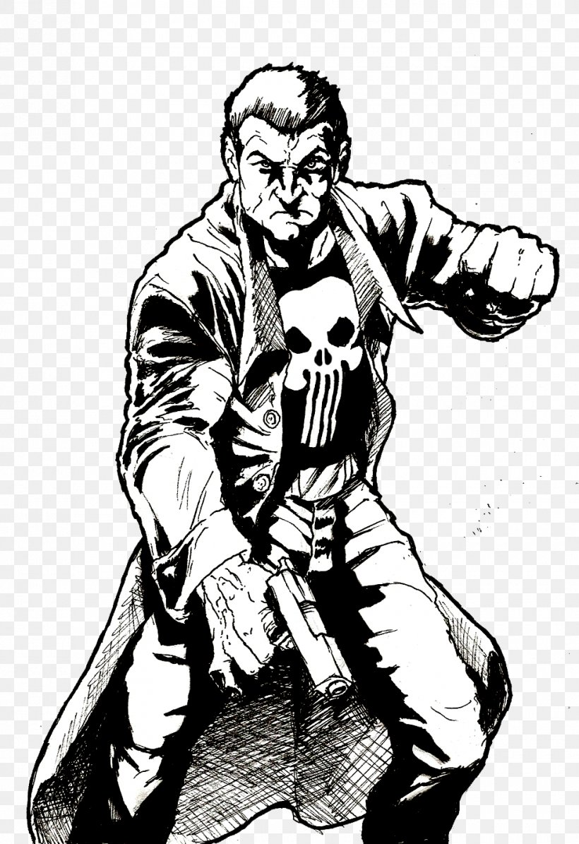 Punisher Drawing Inker Comics Sketch, PNG, 980x1429px, Punisher, Arm, Art, Black And White, Cartoon Download Free