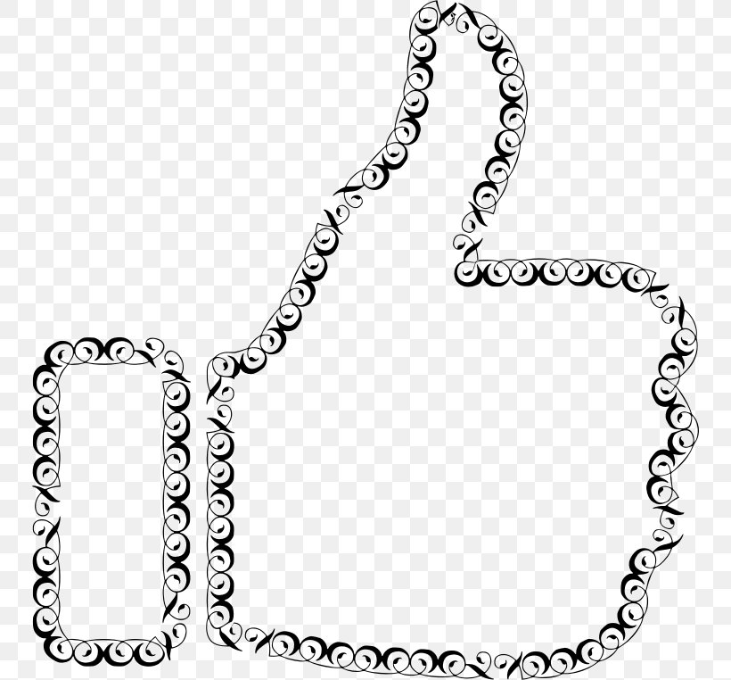 Thumb Signal Clip Art, PNG, 748x762px, Thumb Signal, Art, Black And White, Body Jewelry, Chain Download Free