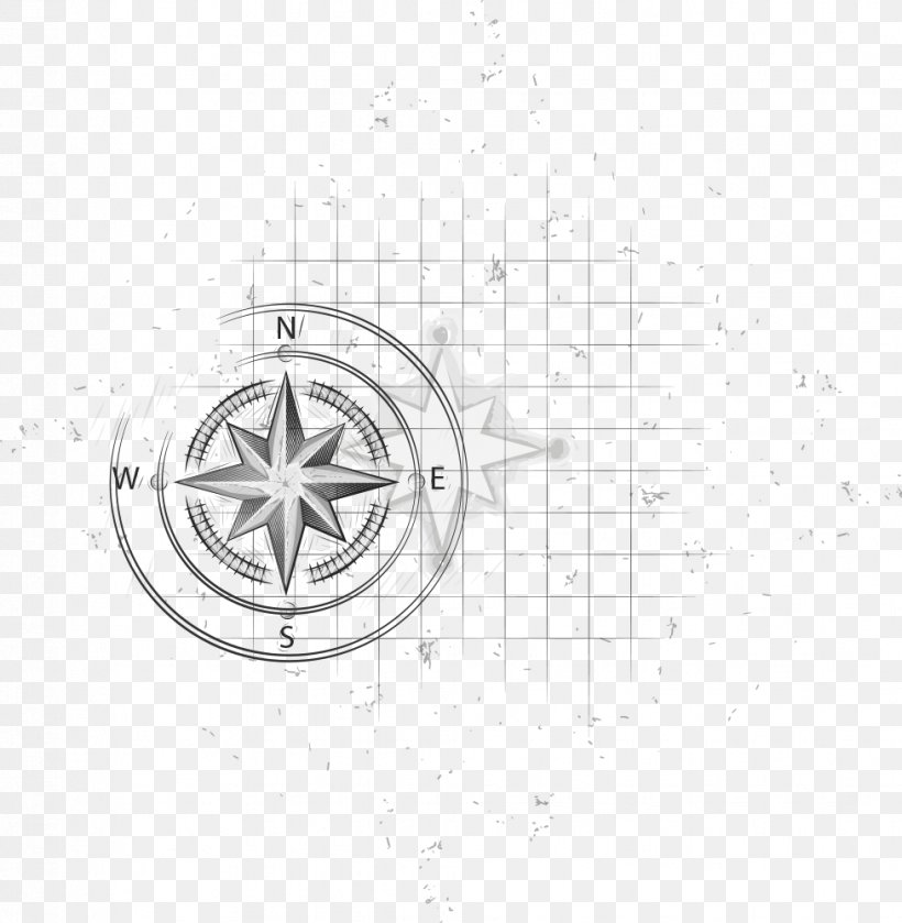 Euclidean Vector Compass Rose, PNG, 977x1000px, Compass Rose, Advertising, Arah, Black And White, Direction Vector Download Free