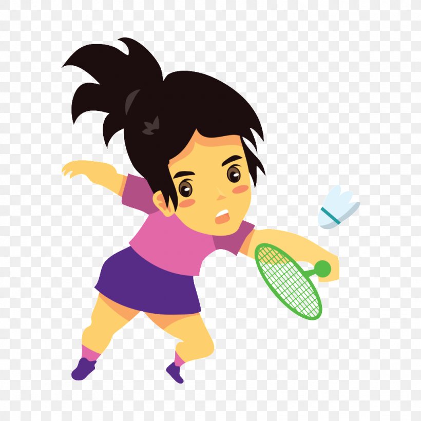 Badminton Player Sport Shuttlecock Clip Art, PNG, 1024x1024px, Watercolor,  Cartoon, Flower, Frame, Heart Download Free