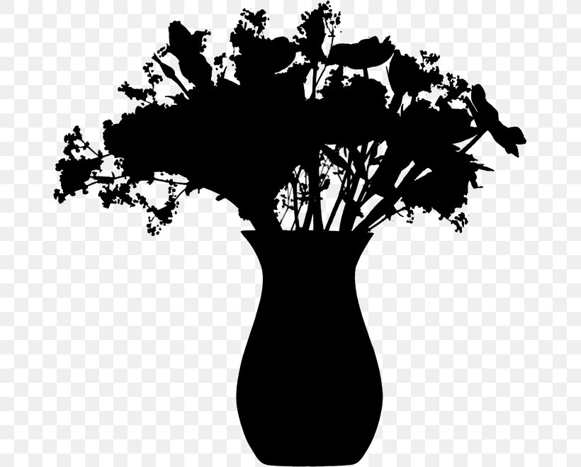 Silhouette Flowering Plant Font Black, PNG, 670x659px, Silhouette, Black, Blackandwhite, Branch, Flower Download Free