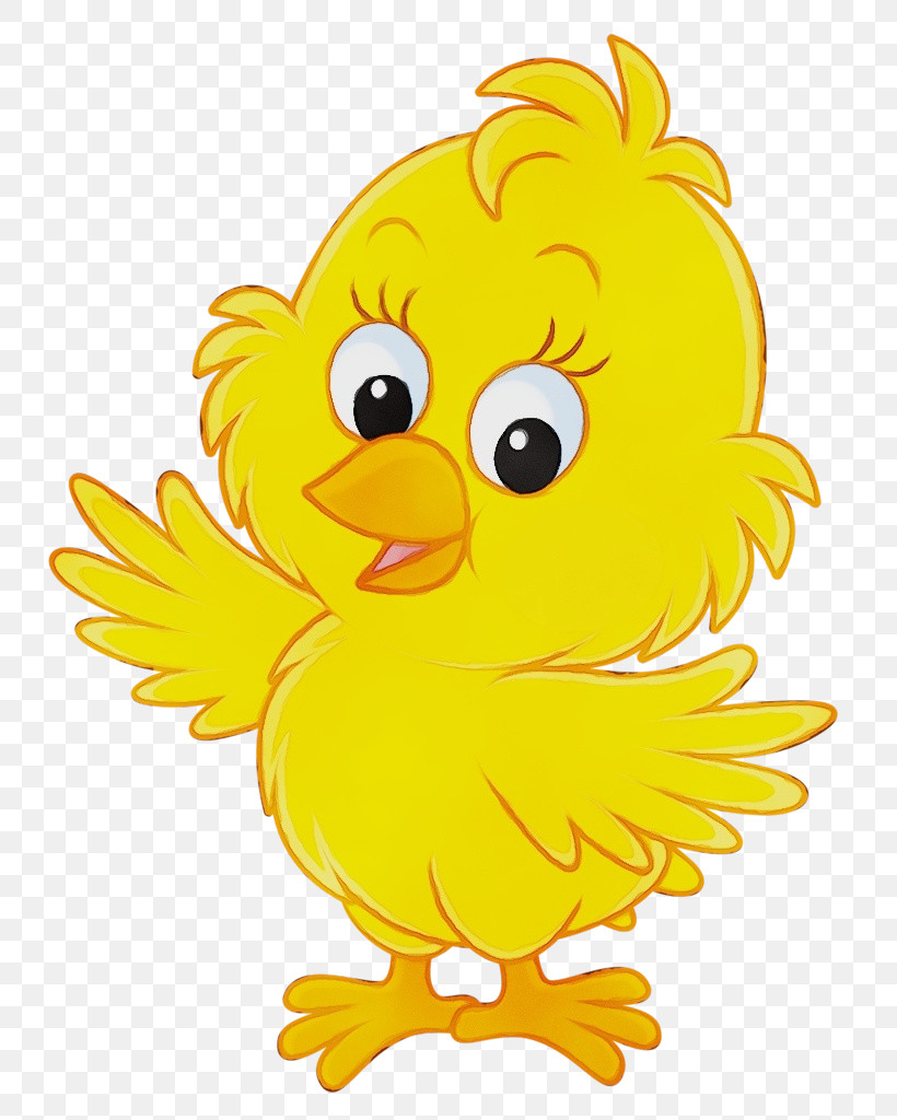 Cartoon Yellow Beak Bird, PNG, 755x1024px, Watercolor, Beak, Bird, Cartoon, Paint Download Free