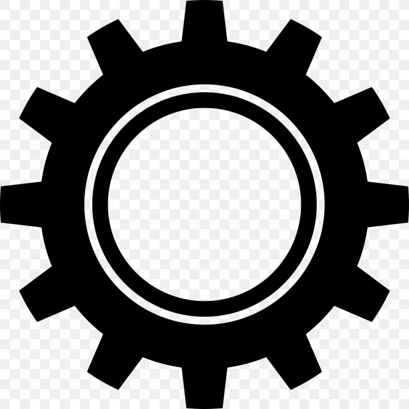 Gear Clip Art, PNG, 1024x1024px, Gear, Black And White, Black Gear, Gear Train, Hardware Accessory Download Free