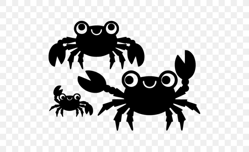 Crab Decapoda Sticker Wall Decal, PNG, 500x500px, Crab, Amphibian, Black And White, Chesapeake Blue Crab, Child Download Free