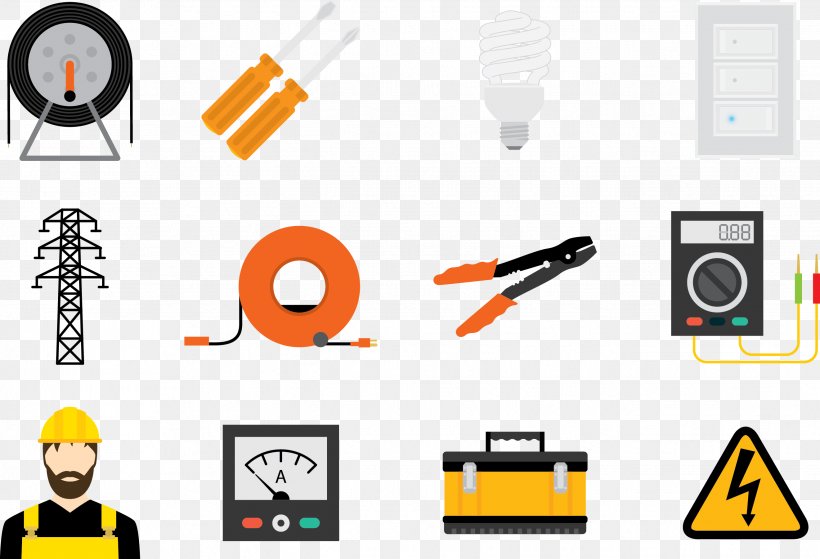 Electricity Electrician Icon, PNG, 2643x1803px, Electrician, Ammeter, Brand, Communication, Computer Icon Download Free