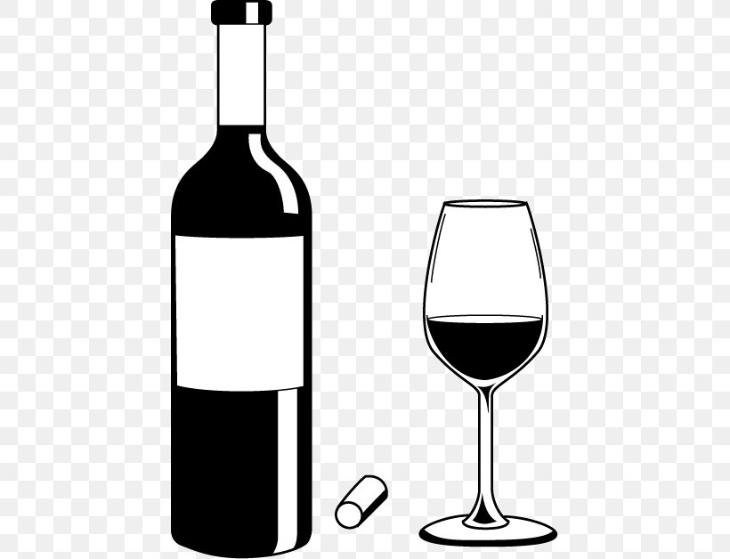 White Wine Distilled Beverage Bottle Clip Art, PNG, 435x628px, White Wine, Alcoholic Beverage, Barware, Black And White, Bottle Download Free