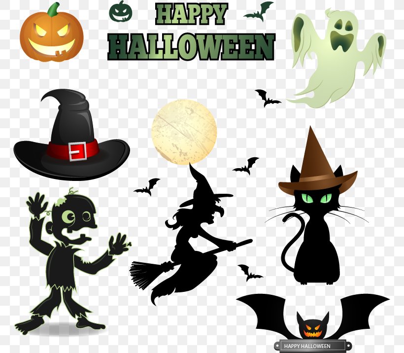 Halloween Illustration, PNG, 765x716px, Halloween, Cat, Cat Like Mammal, Ghost, Headgear Download Free