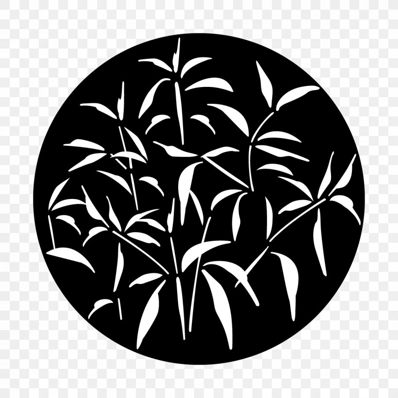 Gobo Silhouette Bamboo Leaf Branching, PNG, 1200x1200px, Gobo, Bamboo Leaf, Black And White, Branch, Branching Download Free